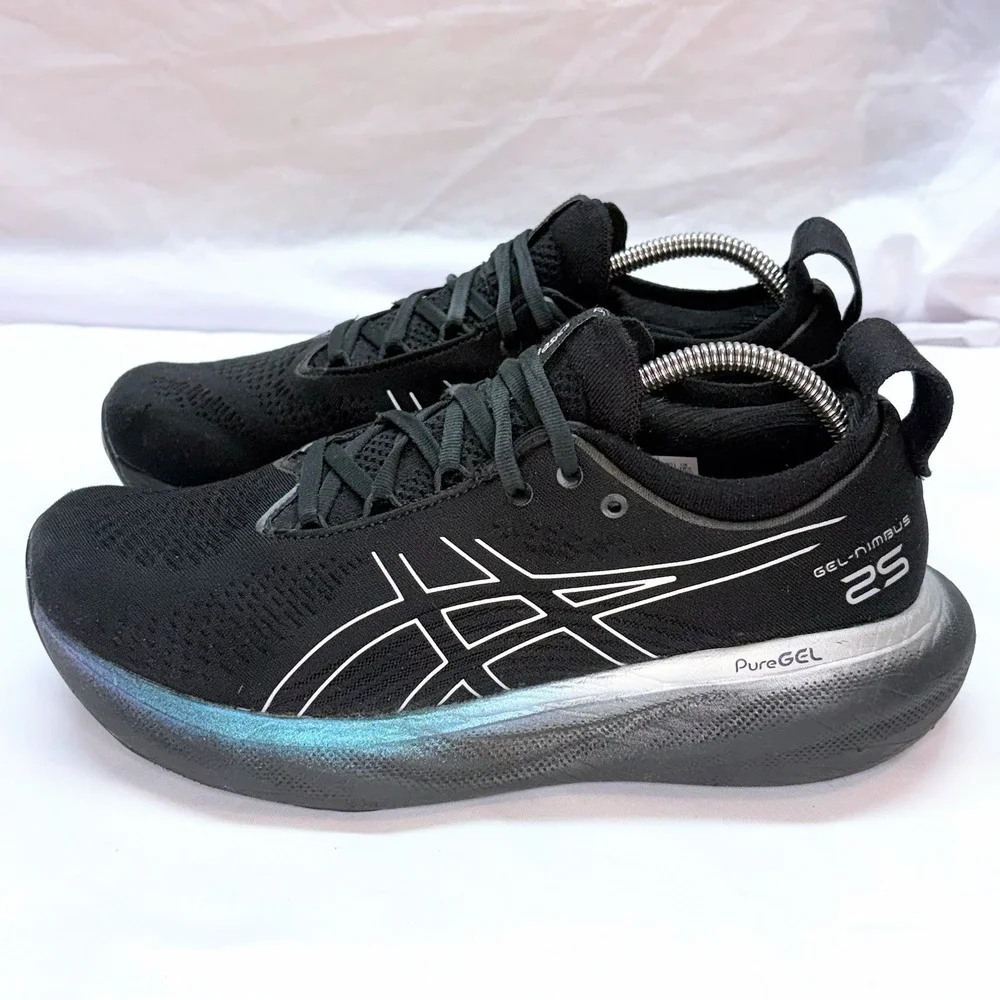 Asics‎ Gel Nimbus 25 Running Shoes Womens 10.5 Black Athletic Sneakers 1012B435